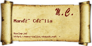 Manó Célia névjegykártya
